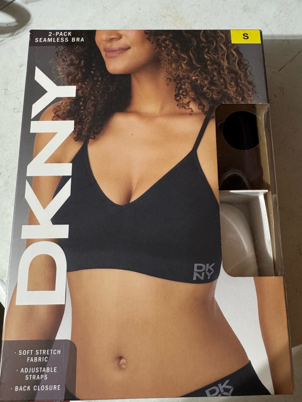 DKNY Women's Seamless Black Bralette - 2-Pack size S new